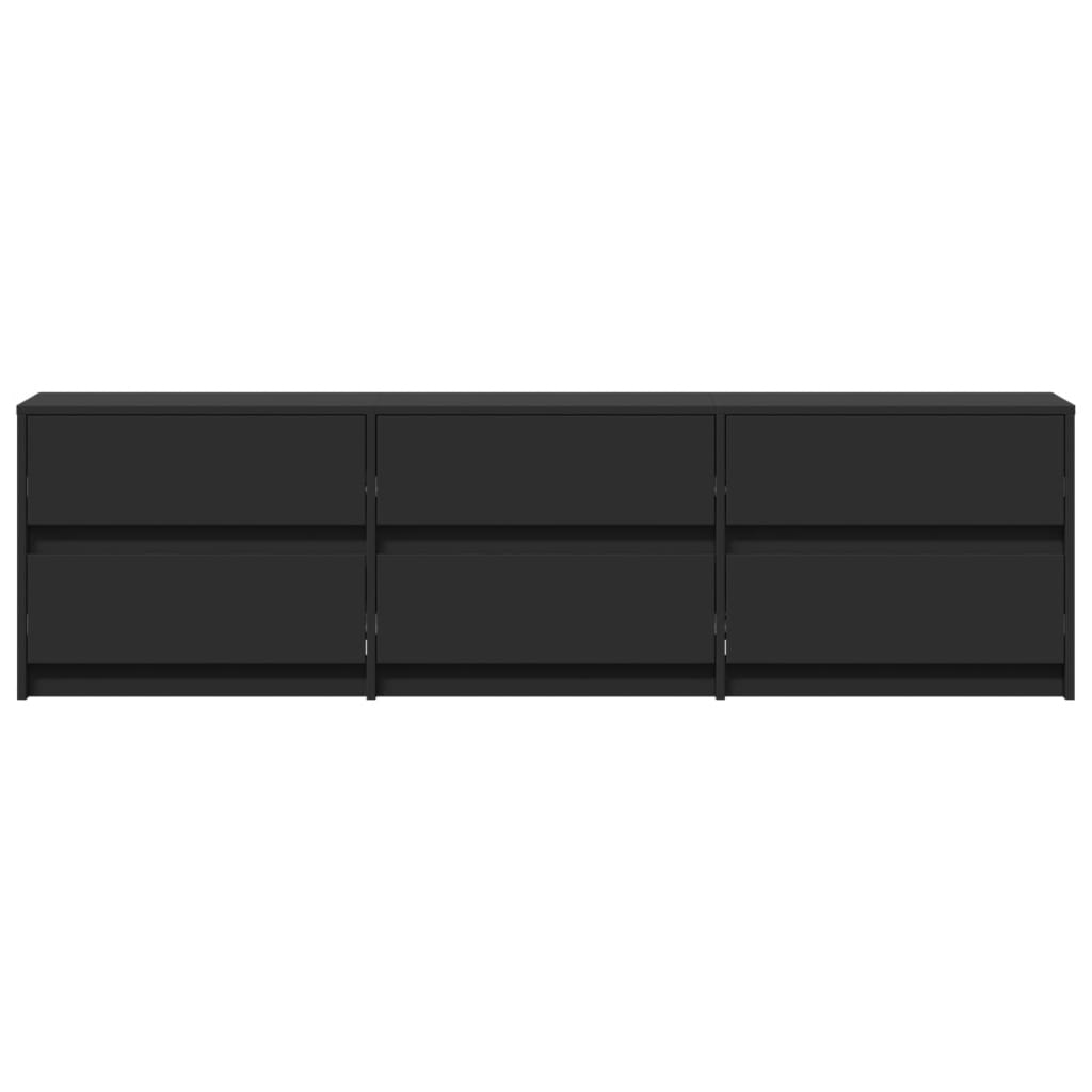 TV-Schrank mit LED-Beleuchtung Schwarz 180x34x50 cm