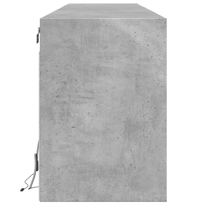 TV vægskab med LED betongrå 180x31x45 cm