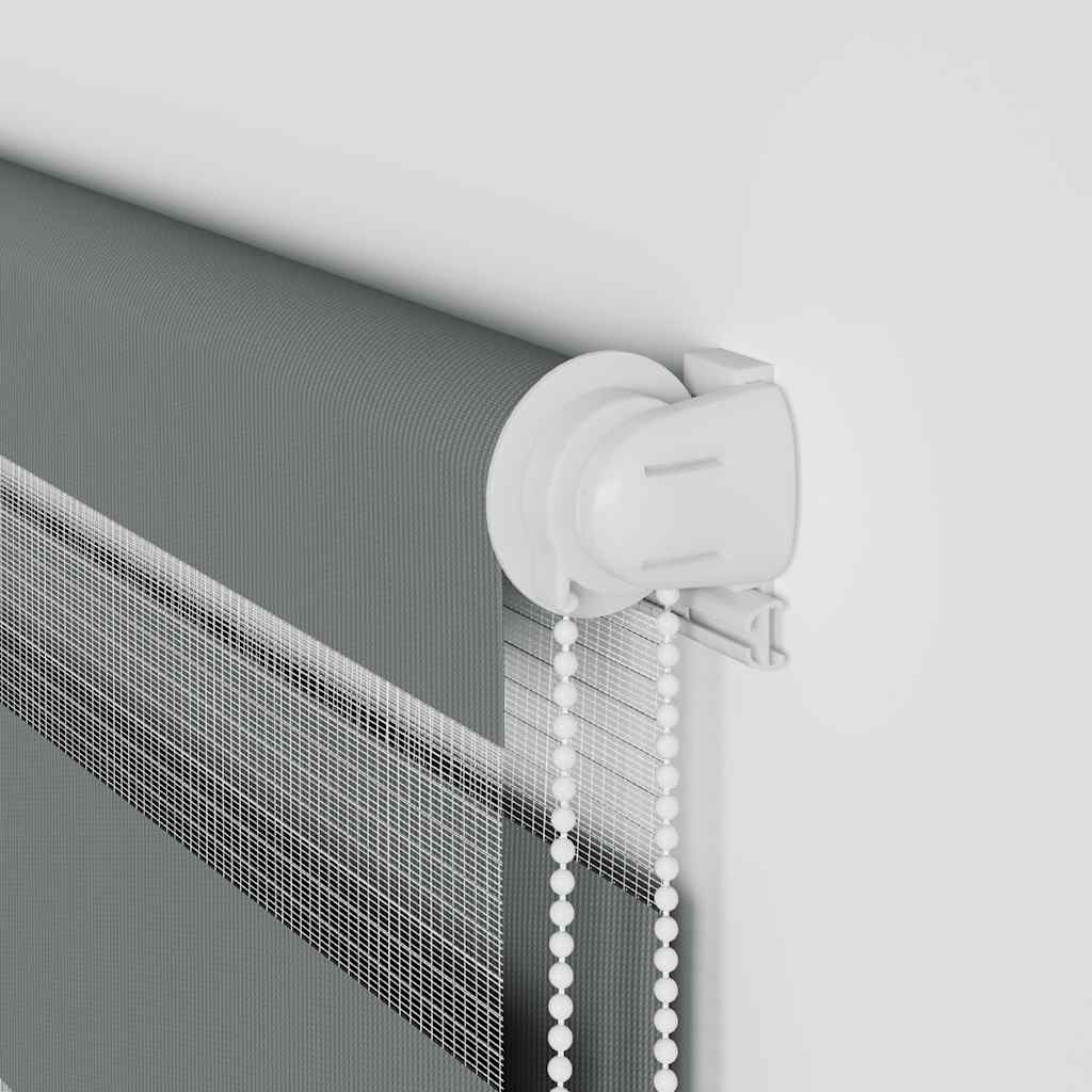 Doppelrollo Dunkelgrau 115x200 cm Stoffbreite 110,9 cm Polyester