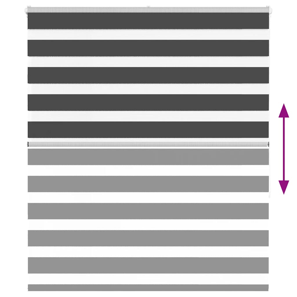 Zebra rullegardin sort 125x150 cm stofbredde 120,9 cm polyester