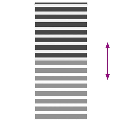 Zebra rullegardin sort 115x200 cm stofbredde 110,9 cm polyester