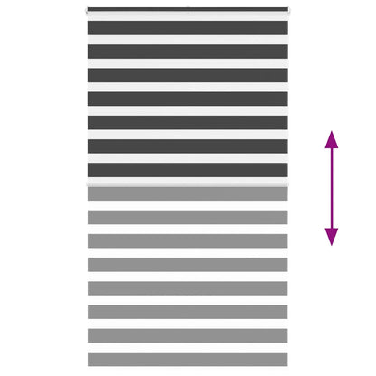 Zebra rullegardin sort 120x200 cm stofbredde 115,9 cm polyester