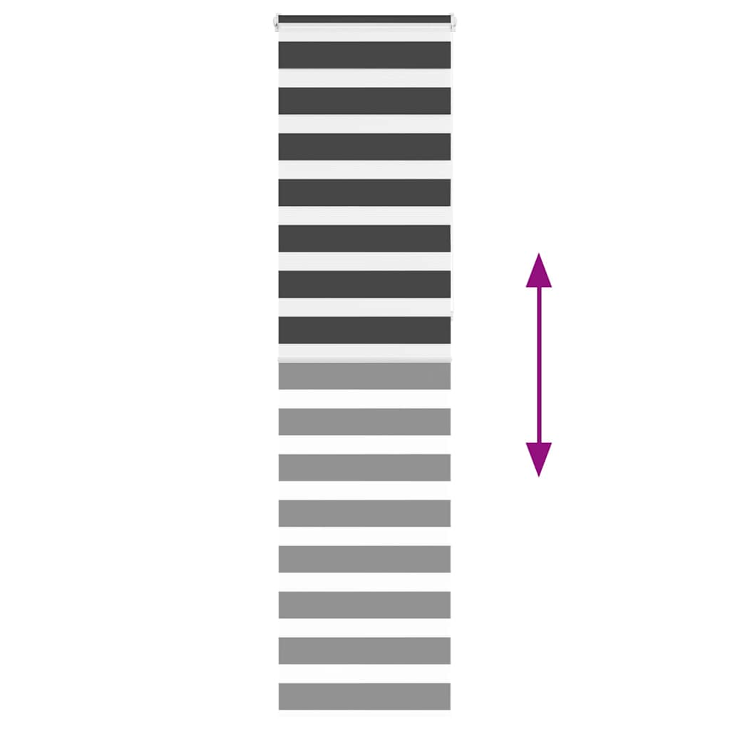 Doppelrollo Schwarz 65x230 cm Stoffbreite 60,9 cm Polyester