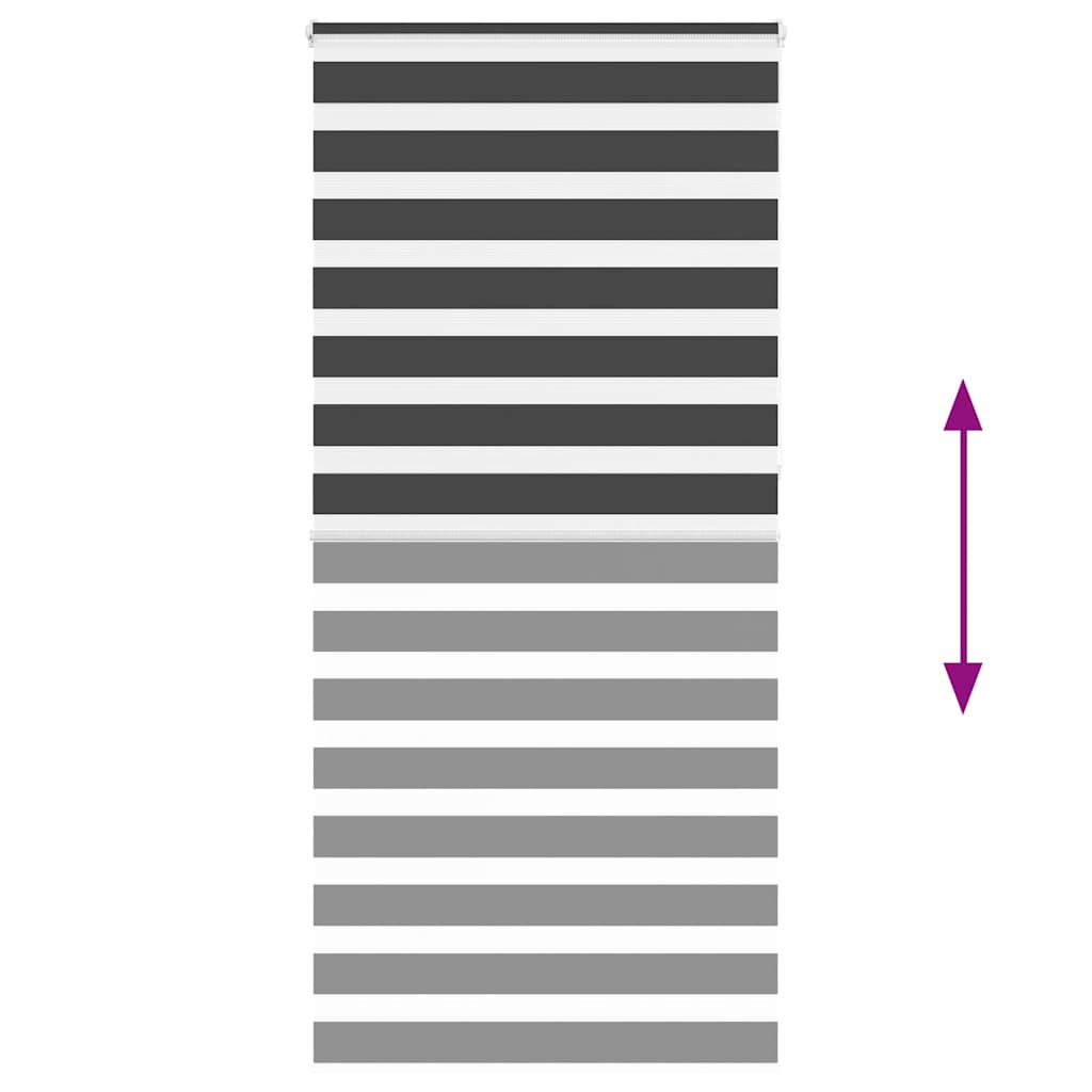 Zebra rullegardin sort 110x230 cm stofbredde 105,9 cm polyester