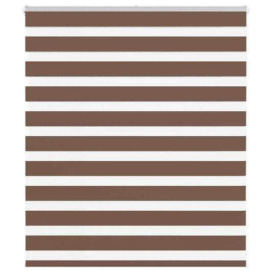 Zebra rullegardin brun 135x100 cm stofbredde 130,9 cm polyester
