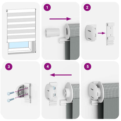 Doppelrollo Braun 85x150 cm Stoffbreite 80,9 cm Polyester