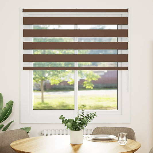 Zebra rullegardin brun 135x150 cm stofbredde 130,9 cm polyester