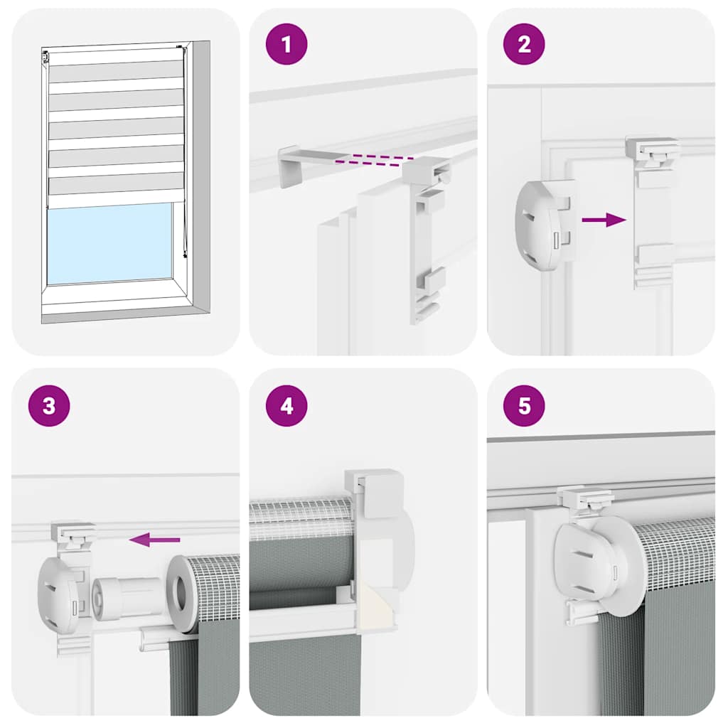 Doppelrollo Braun 75x200 cm Stoffbreite 70,9 cm Polyester