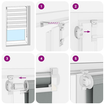 Doppelrollo Braun 75x200 cm Stoffbreite 70,9 cm Polyester