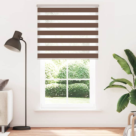 Zebra rullegardin brun 135x200 cm stofbredde 130,9 cm polyester
