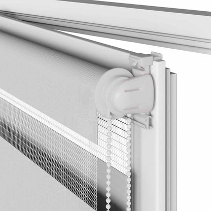 Doppelrollo Hellgrau 80x200 cm Stoffbreite 75,9 cm Polyester