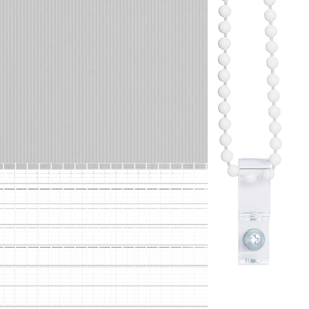 Doppelrollo Hellgrau 80x200 cm Stoffbreite 75,9 cm Polyester