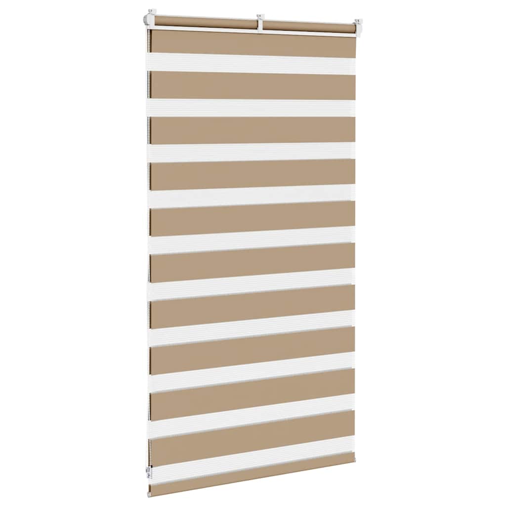 Zebra rullegardin sandbrun 85x100 cm stofbredde 80,9 cm polyester