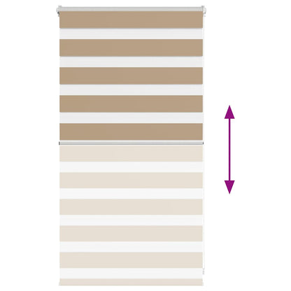 Zebra rullegardin sandbrun 85x100 cm stofbredde 80,9 cm polyester