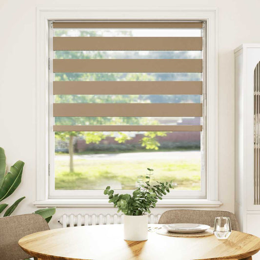 Zebra rullegardin sandbrun 105x100 cm stofbredde 100,9 cm polyester