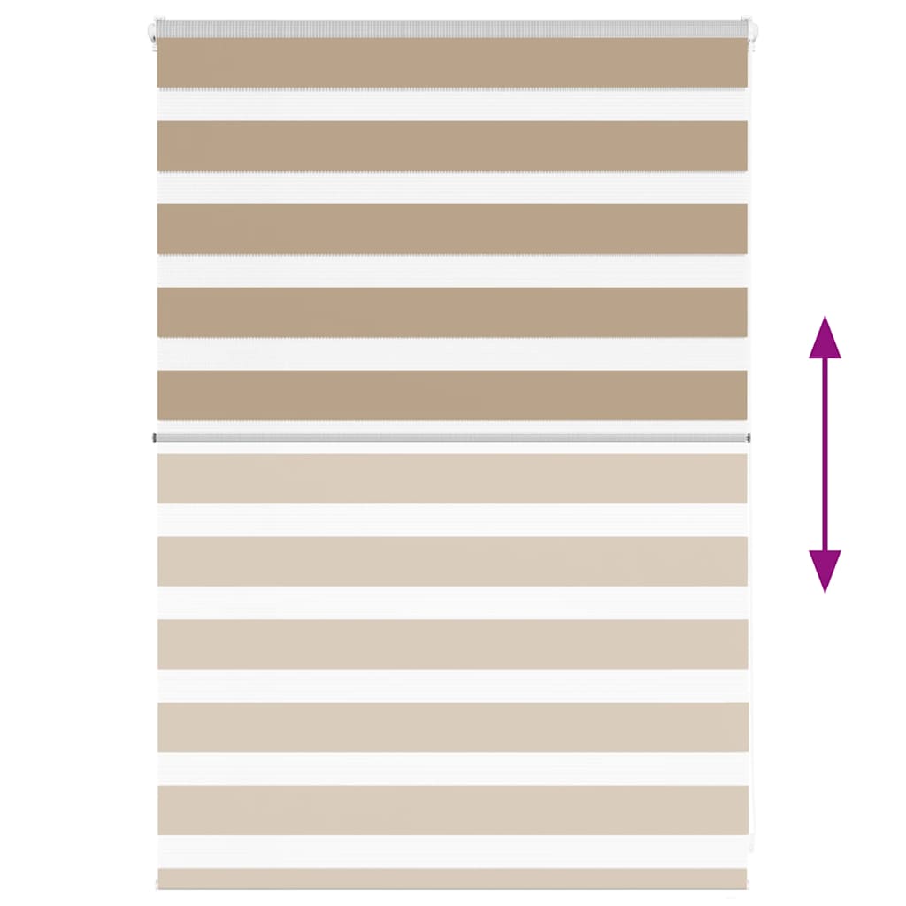 Zebra rullegardin sandbrun 105x100 cm stofbredde 100,9 cm polyester
