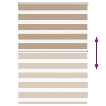 Zebra rullegardin sandbrun 105x100 cm stofbredde 100,9 cm polyester