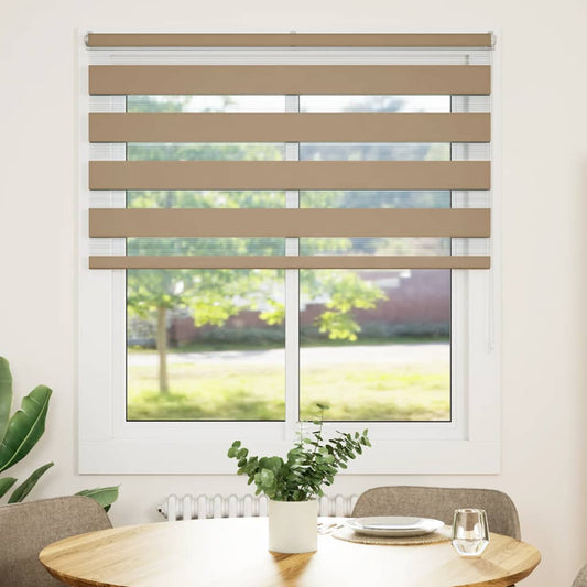 Zebra rullegardin sandbrun 125x100 cm stofbredde 120,9 cm polyester