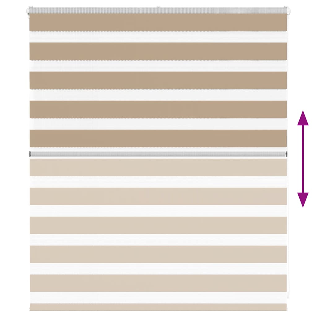 Zebra rullegardin sandbrun 125x100 cm stofbredde 120,9 cm polyester