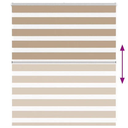 Zebra rullegardin sandbrun 125x100 cm stofbredde 120,9 cm polyester