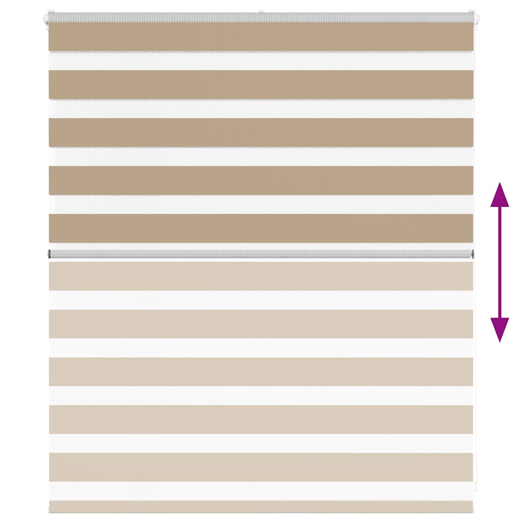 Zebra rullegardin sandbrun 130x100 cm stofbredde 125,9 cm polyester