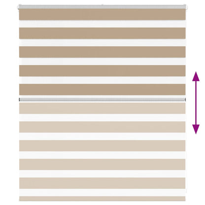 Zebra rullegardin sandbrun 130x100 cm stofbredde 125,9 cm polyester