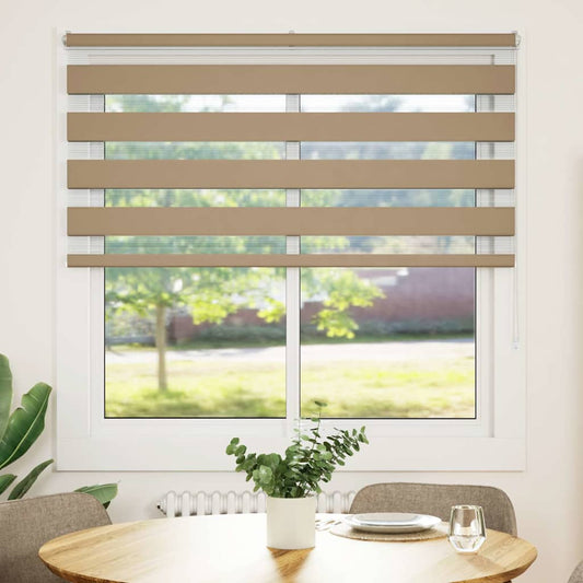 Zebra rullegardin sandbrun 150x100 cm stofbredde 145,9 cm polyester
