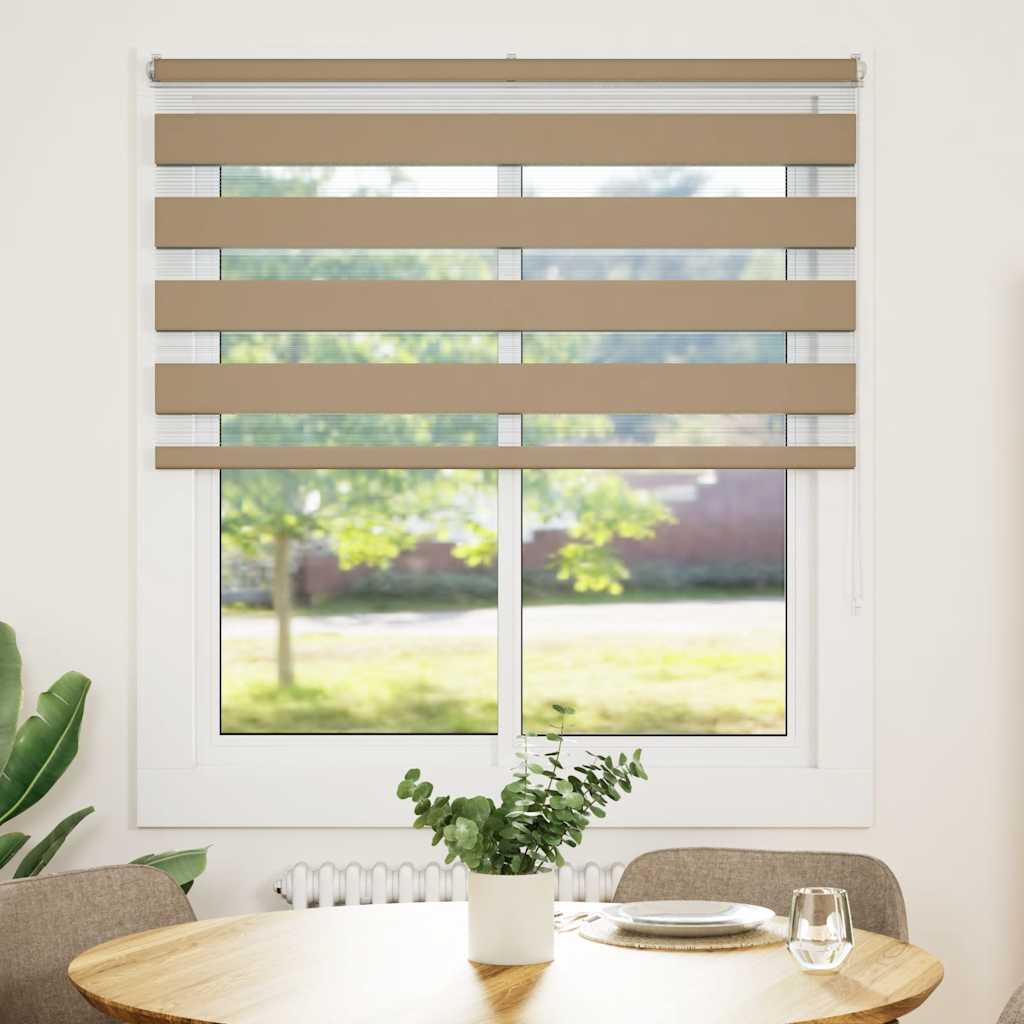 Zebra rullegardin sandbrun 120x150 cm stofbredde 115,9 cm polyester
