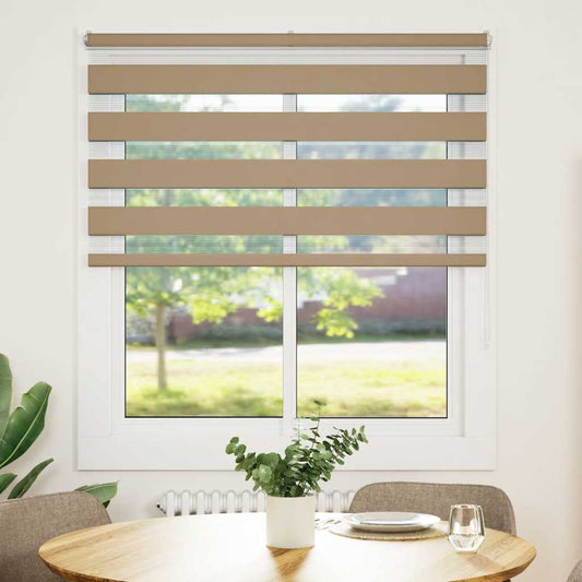 Zebra rullegardin sandbrun 120x150 cm stofbredde 115,9 cm polyester