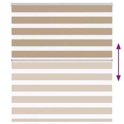 Zebra rullegardin sandbrun 120x150 cm stofbredde 115,9 cm polyester