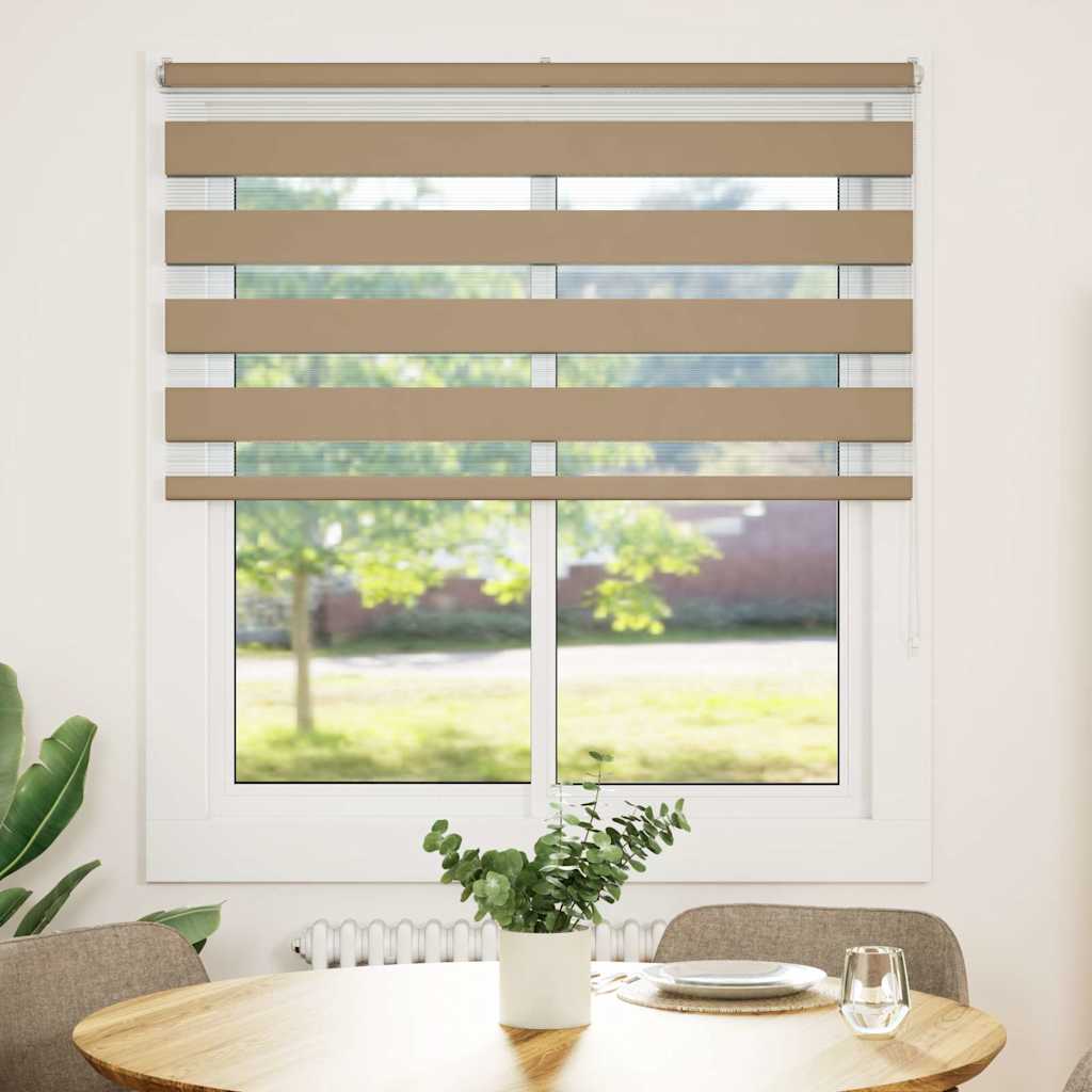 Zebra rullegardin sandbrun 125x150 cm stofbredde 120,9 cm polyester