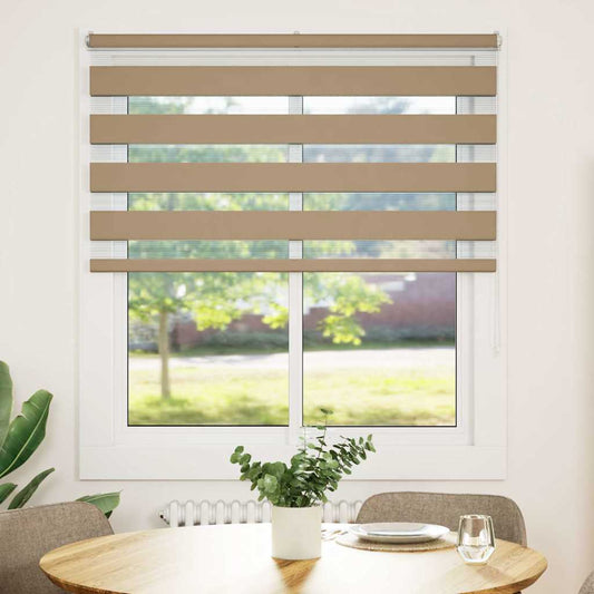 Zebra rullegardin sandbrun 125x150 cm stofbredde 120,9 cm polyester