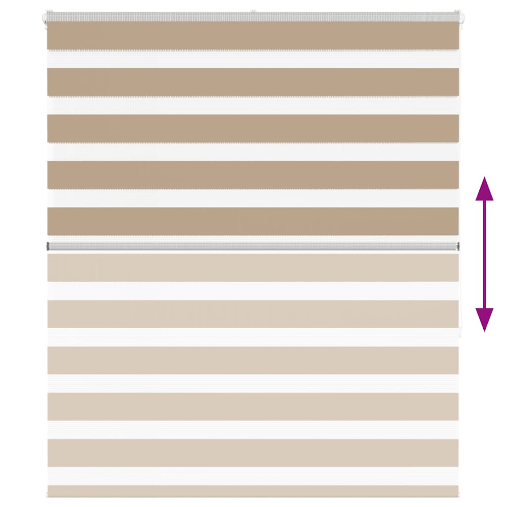 Zebra rullegardin sandbrun 125x150 cm stofbredde 120,9 cm polyester