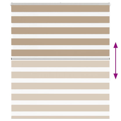 Zebra rullegardin sandbrun 125x150 cm stofbredde 120,9 cm polyester