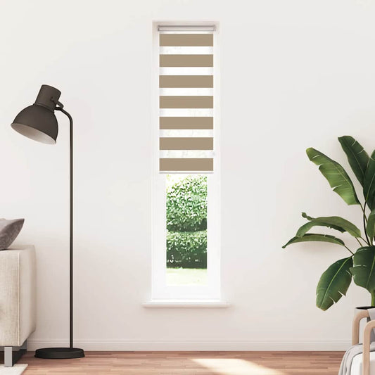 Zebra rullegardin sandbrun 40x200 cm stofbredde 35,9 cm polyester