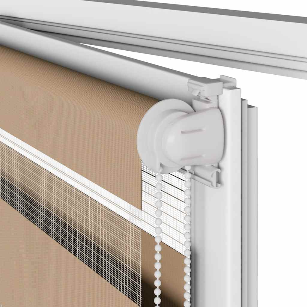 Doppelrollo Sandbraun 95x200 cm Stoffbreite 90,9 cm Polyester