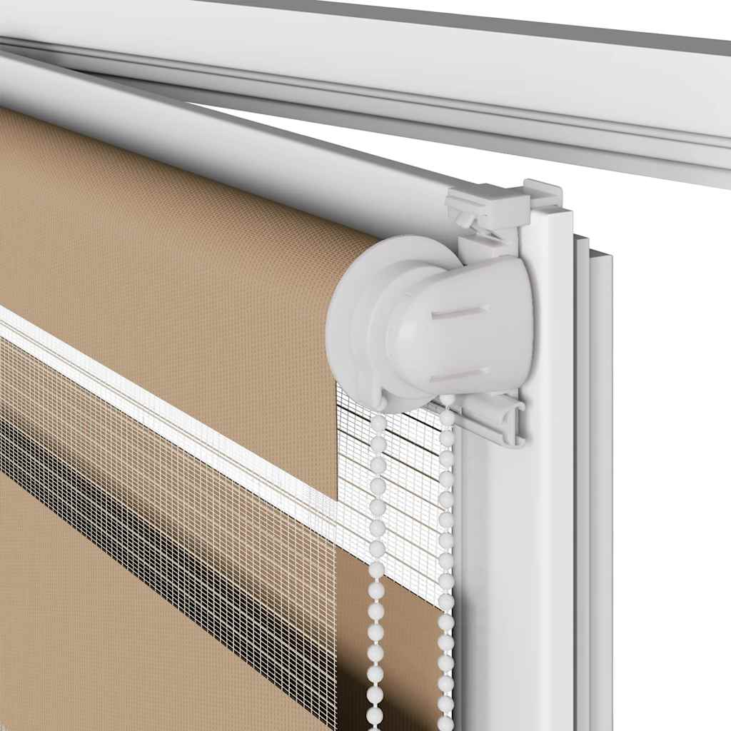 Doppelrollo Sandbraun 115x200 cm Stoffbreite 110,9 cm Polyester