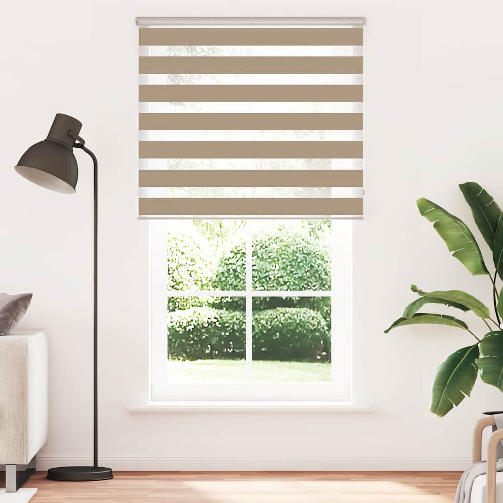Zebra rullegardin sandbrun 125x200 cm stofbredde 120,9 cm polyester