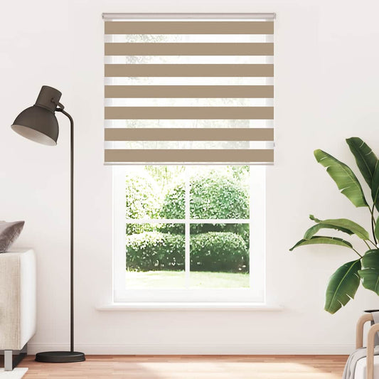 Zebra rullegardin sandbrun 125x200 cm stofbredde 120,9 cm polyester