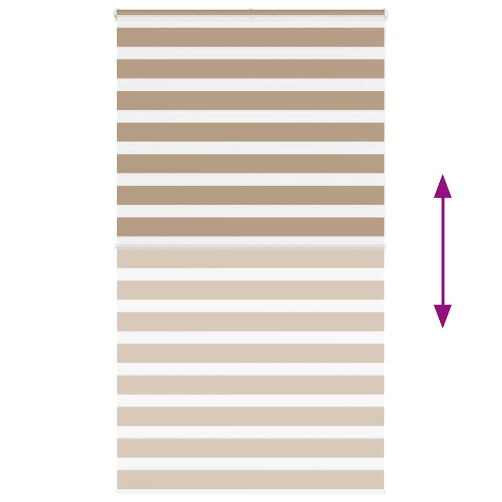 Zebra rullegardin sandbrun 125x200 cm stofbredde 120,9 cm polyester