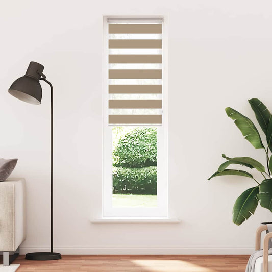 Zebra rullegardin sandbrun 55x230 cm stofbredde 50,9 cm polyester