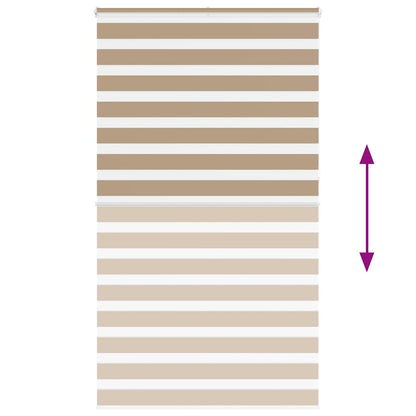 Zebra rullegardin sandbrun 125x230 cm stofbredde 120,9 cm polyester