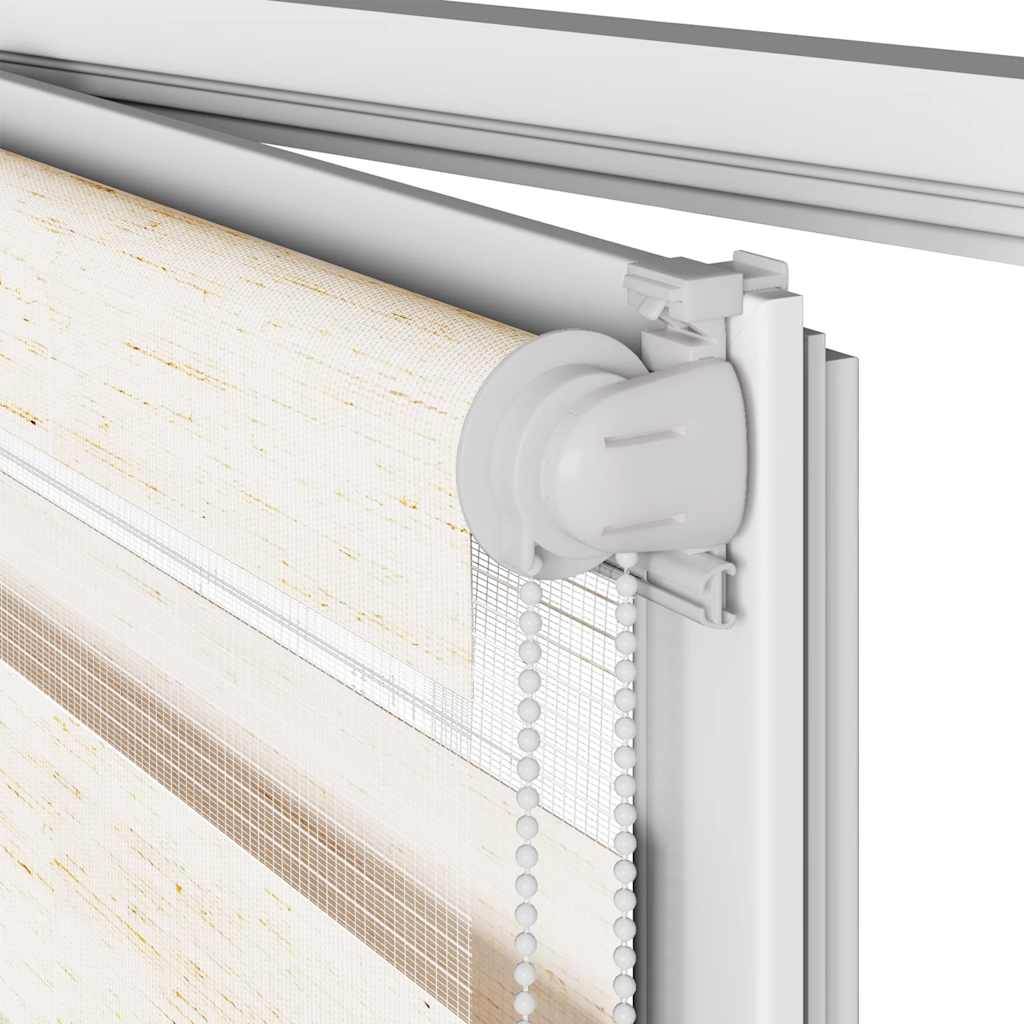 Doppelrollo Marmorbeige 85x200 cm Stoffbreite 80,9 cm Polyester