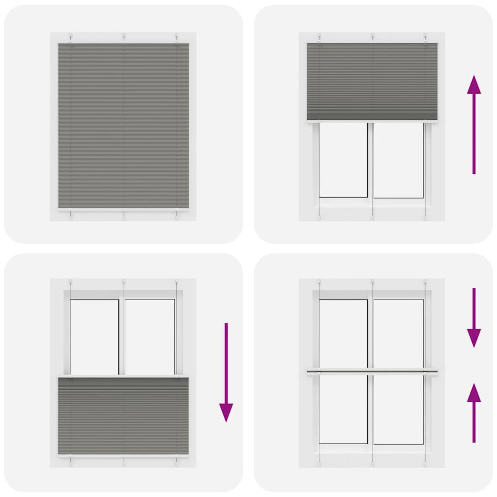 Plissee Anthrazit 105x100 cm Stoffbreite 104,4 cm Polyester
