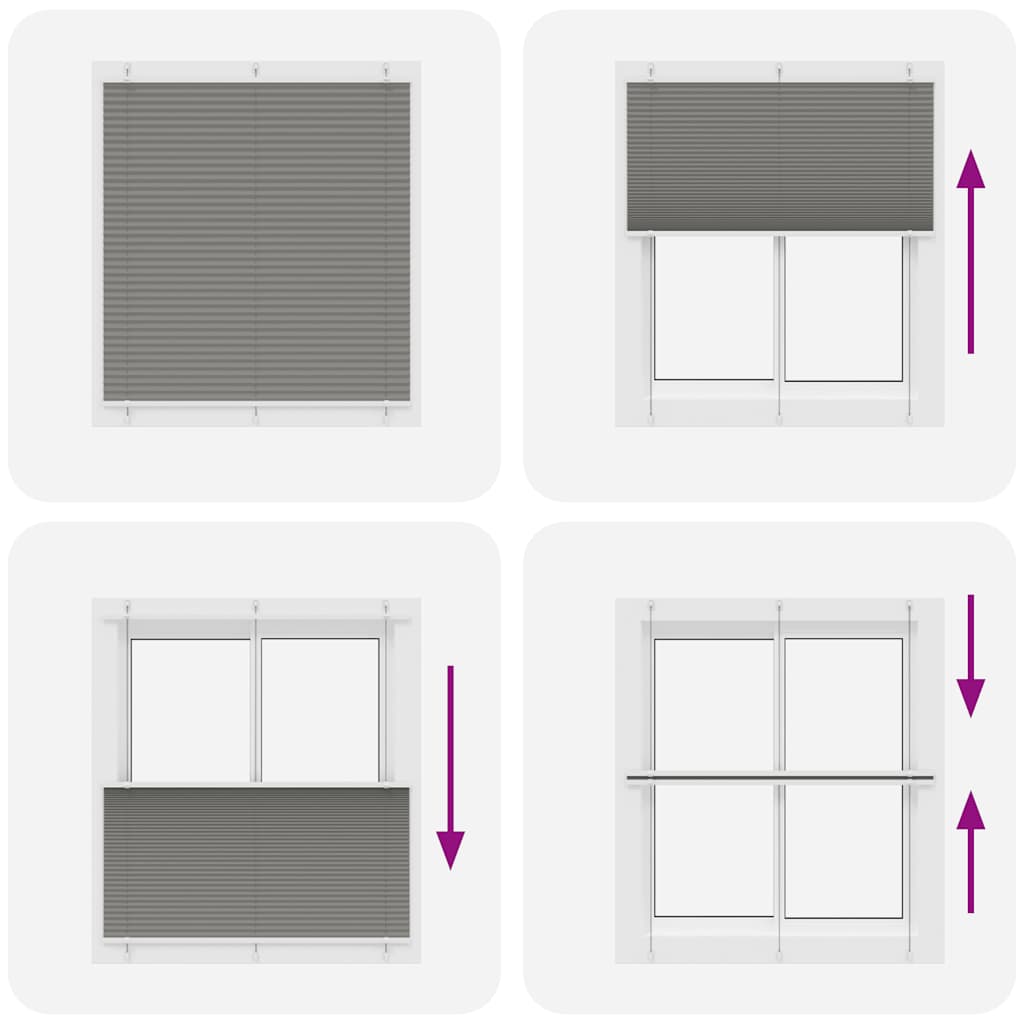 Plissee Anthrazit 120x100 cm Stoffbreite 119,4 cm Polyester