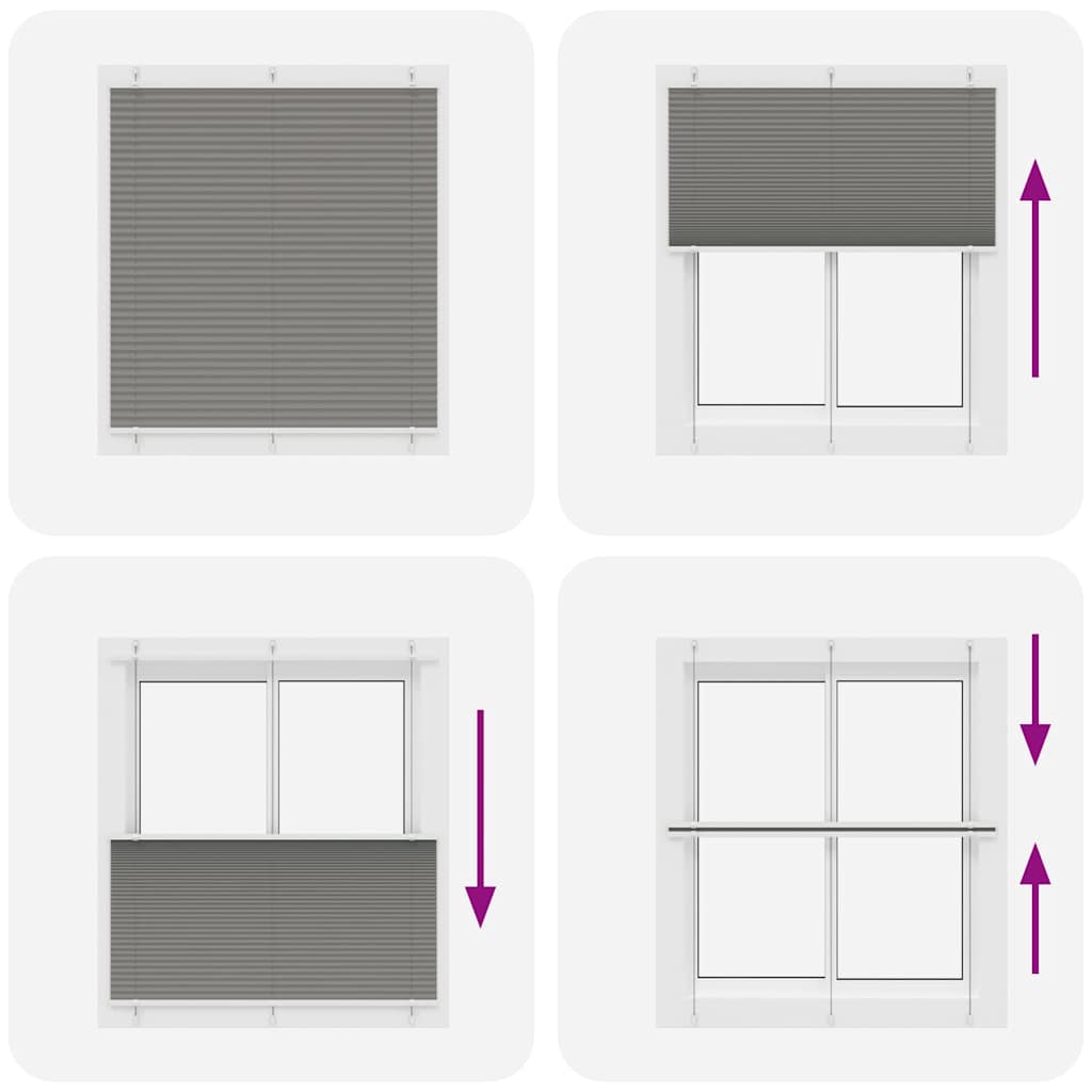 Plissee Anthrazit 120x150 cm Stoffbreite 119,4 cm Polyester