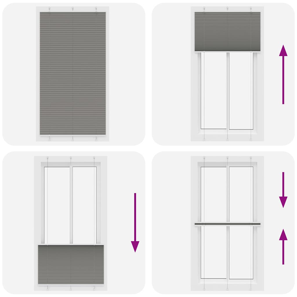 Plissee Anthrazit 105x200 cm Stoffbreite 104,4 cm Polyester