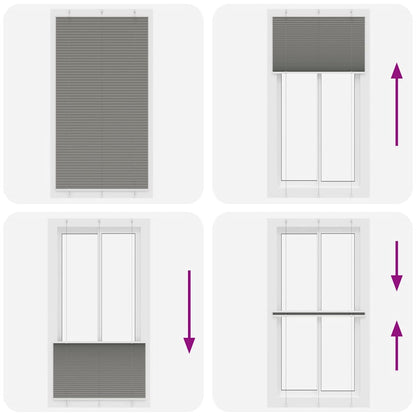Plissee Anthrazit 105x200 cm Stoffbreite 104,4 cm Polyester