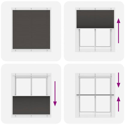 Plissee Schwarz 115x100 cm Stoffbreite 114,4 cm Polyester