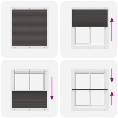 Plissee Schwarz 120x150 cm Stoffbreite 119,4 cm Polyester